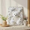 DIY Pearl Painting White Bear for Home Decor with Frame(30x40cm)
