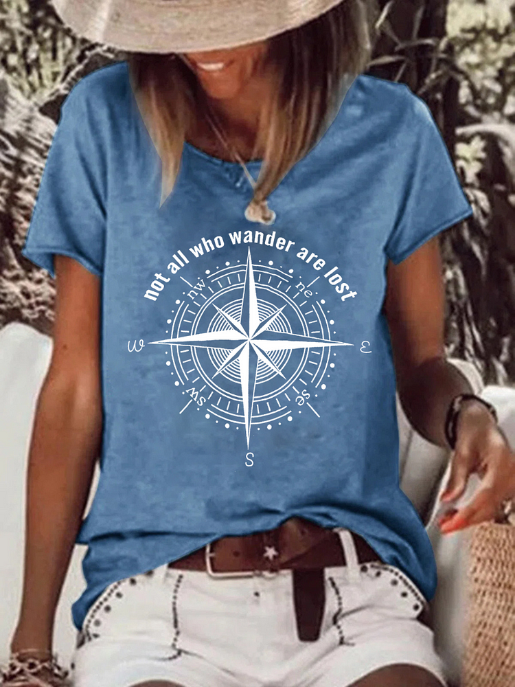 AL™ Not all who wander are lost Hiking Raw Hem Tee T-shirts-xn0514-4-Annaletters