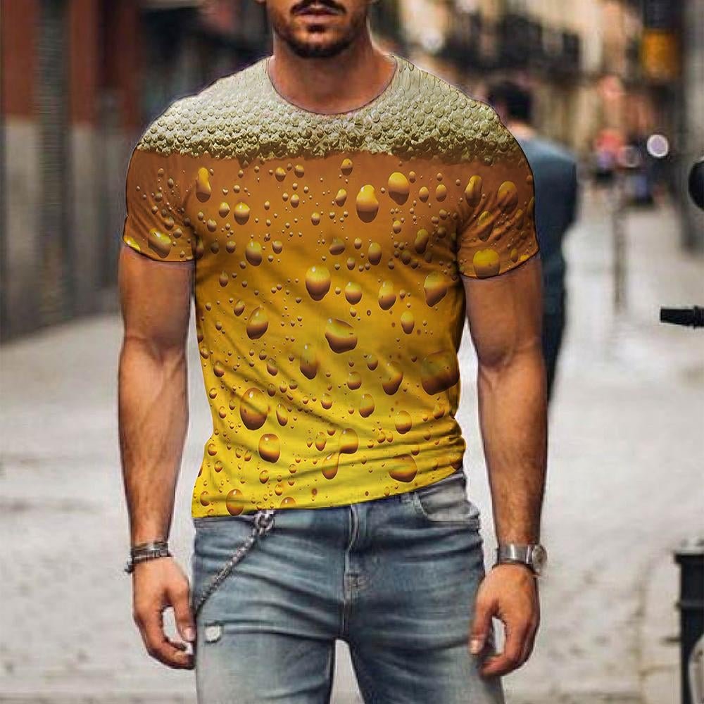 3D Graphic Short Sleeve Shirts Beer For Dad