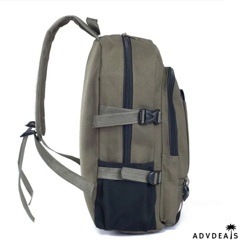 Unisex Multi-Pocket Spacious Interior Canvas Traveling Top-Handled Backpack