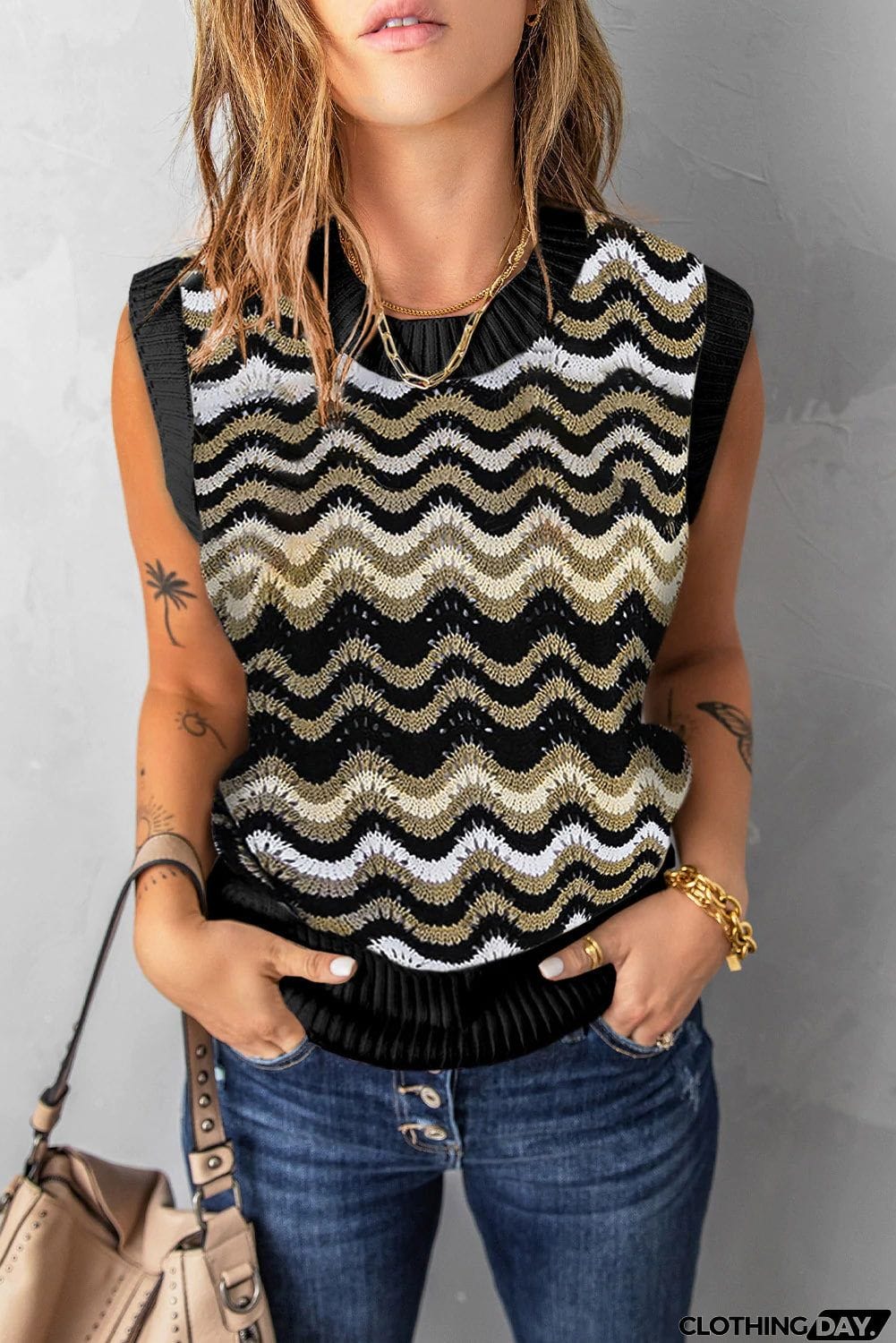 Knit Rainbow Tank Sweater