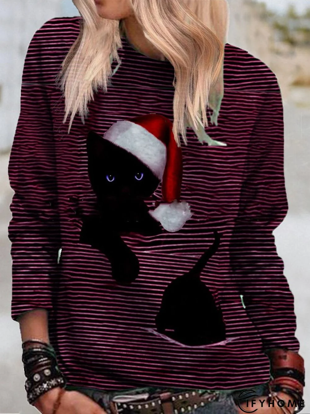 Long Sleeve Bateau/boat Neck Vintage Tunic T-Shirt | IFYHOME