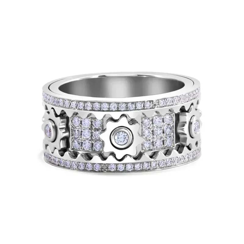 ✨Handmade Diamond Ornate Geometric 3D Band Ring