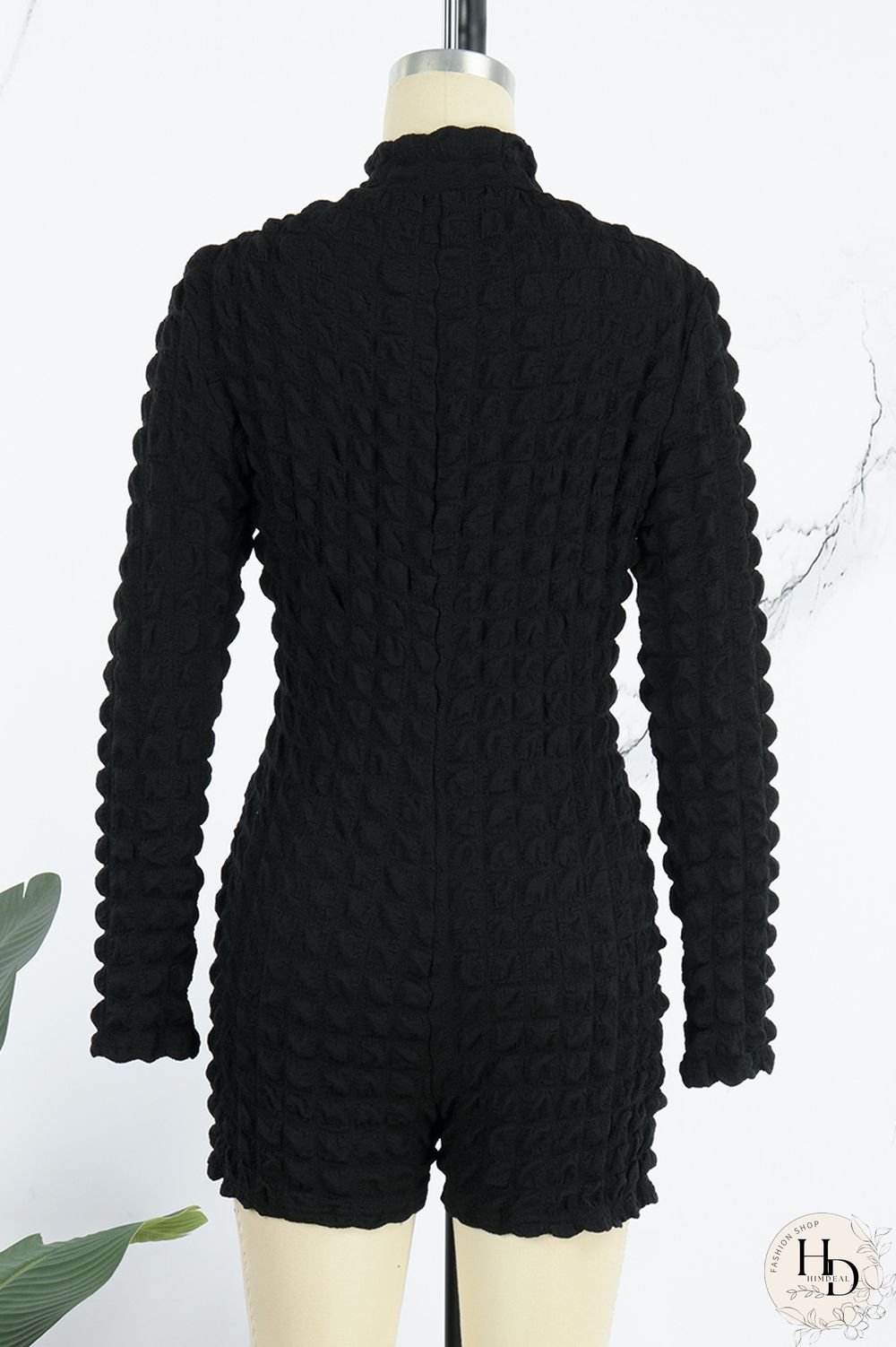 Black Casual Solid Patchwork Zipper Collar Skinny Jumpsuits