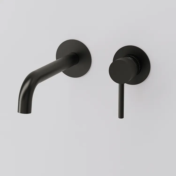 EVERSTEIN Elegant Wall-Mounted Bathroom Faucet in Matte Black 