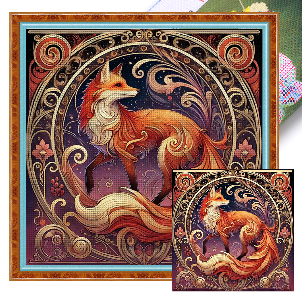 Fox Full 11CT Pre-stamped Canvas(50*50cm) Cross Stitch