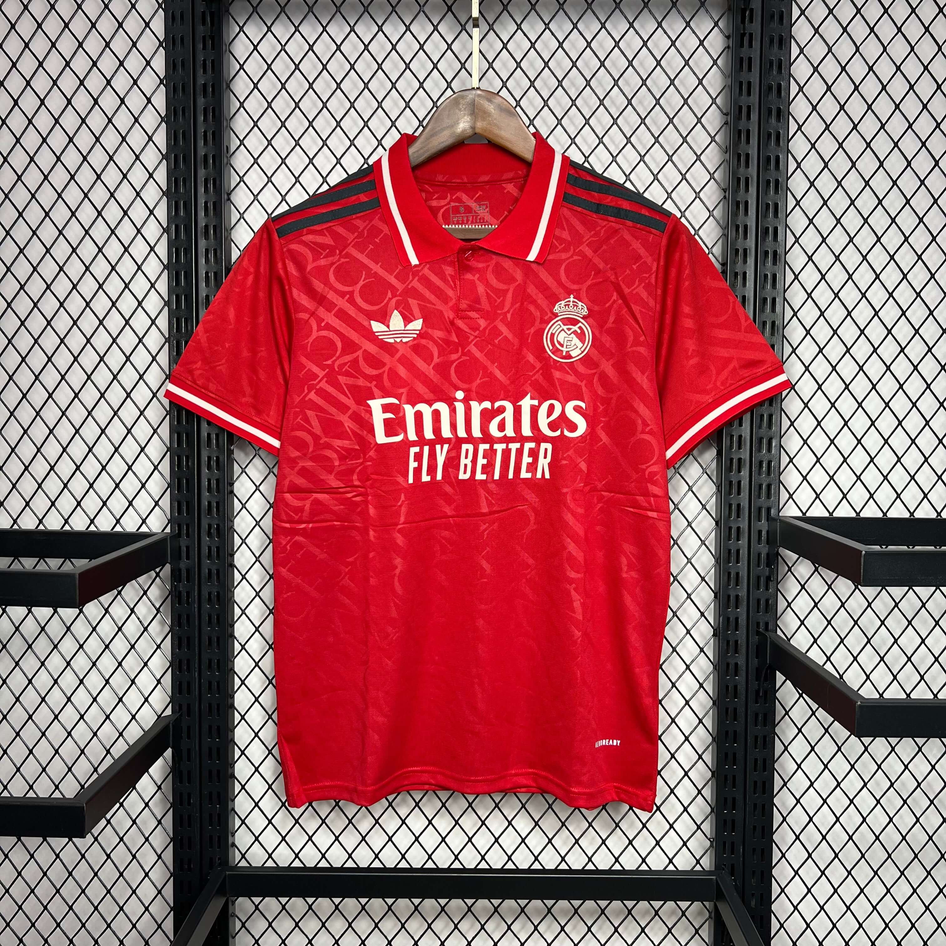 2024/2025 Real Madrid Training Wear Red Football Shirt 1:1 Thai Quality mysite