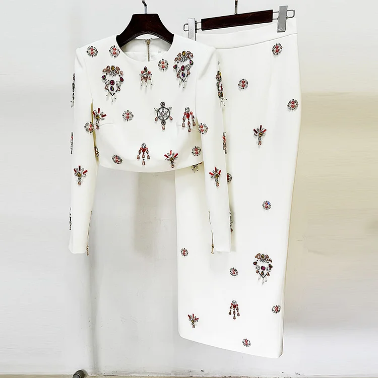 Luxe Crystal-Embellished Women's 2-Piece Set