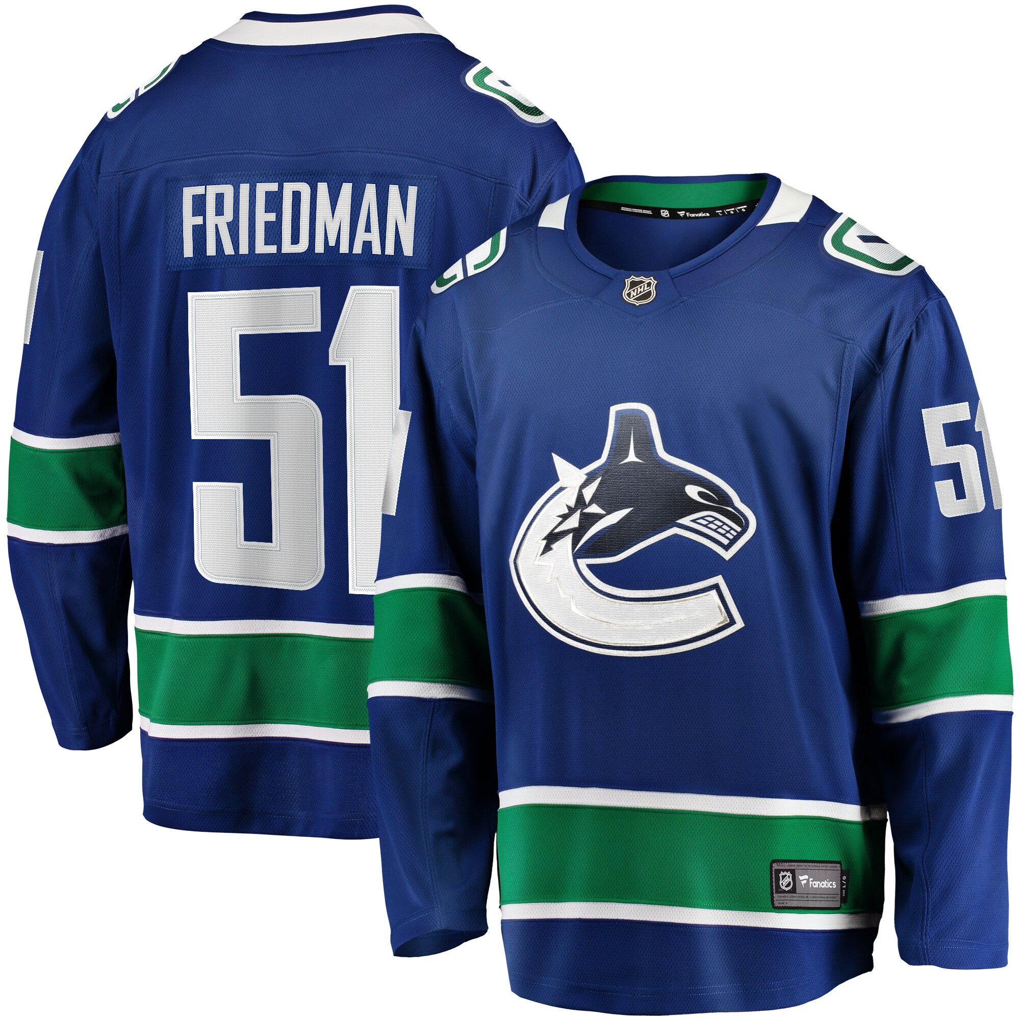 Mark Friedman Vancouver Canucks Fanatics Home Premier Breakaway   Jersey &ndash; Blue mysite
