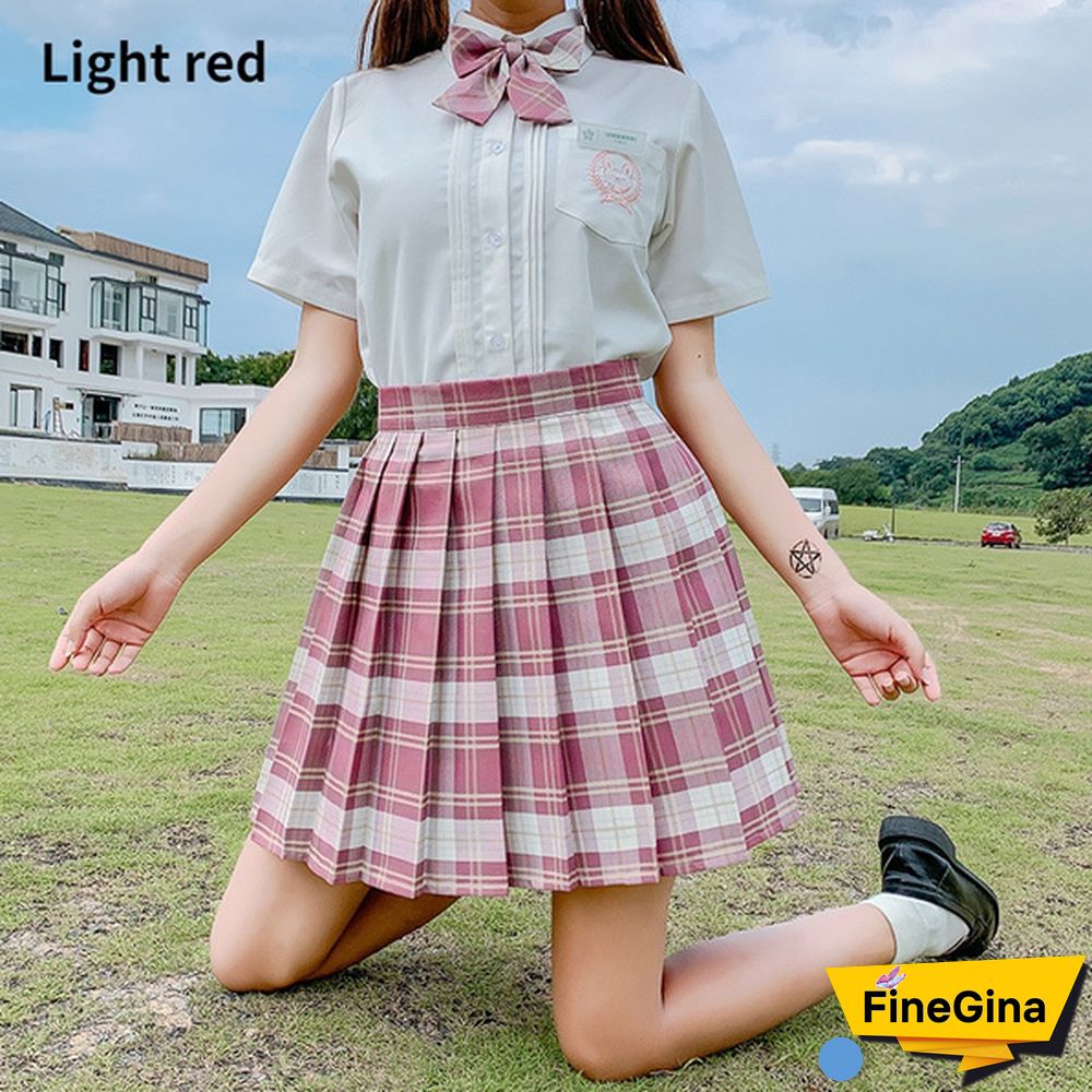 Summer Woman Mini Skirts Harajuku Korean Style Fashion Cute Kawaii Skirts For Girls High Waist Plaid Pleated Skirt Women Dress