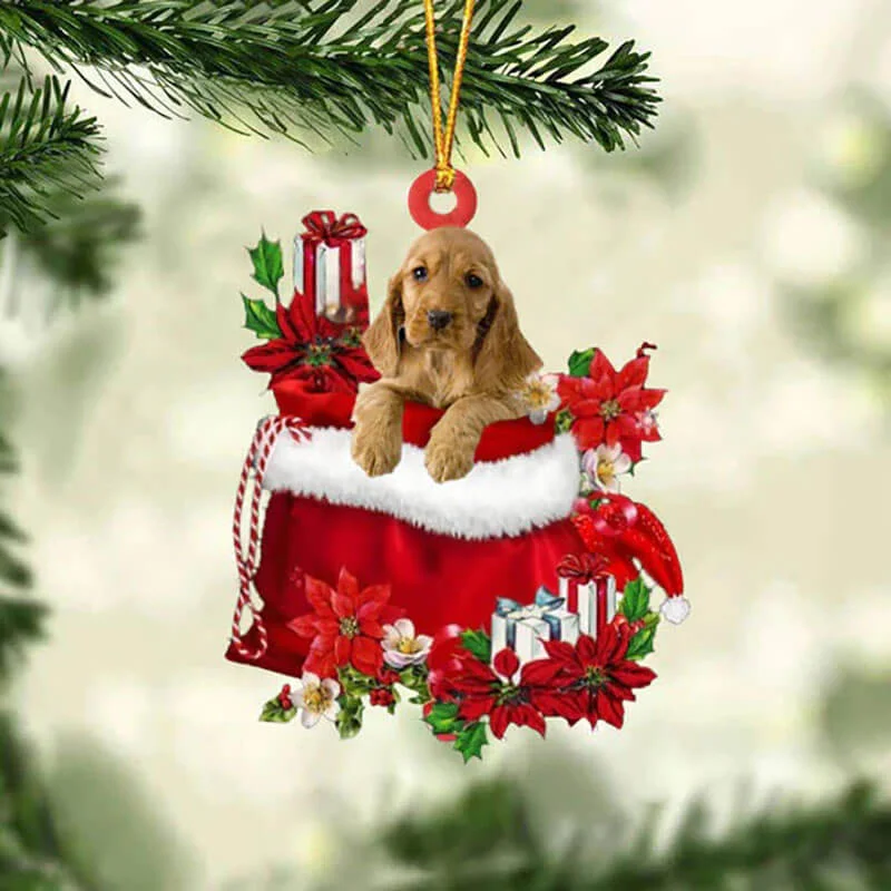 VigorDaily English Cocker Spaniel In Gift Bag Christmas Ornament GB090