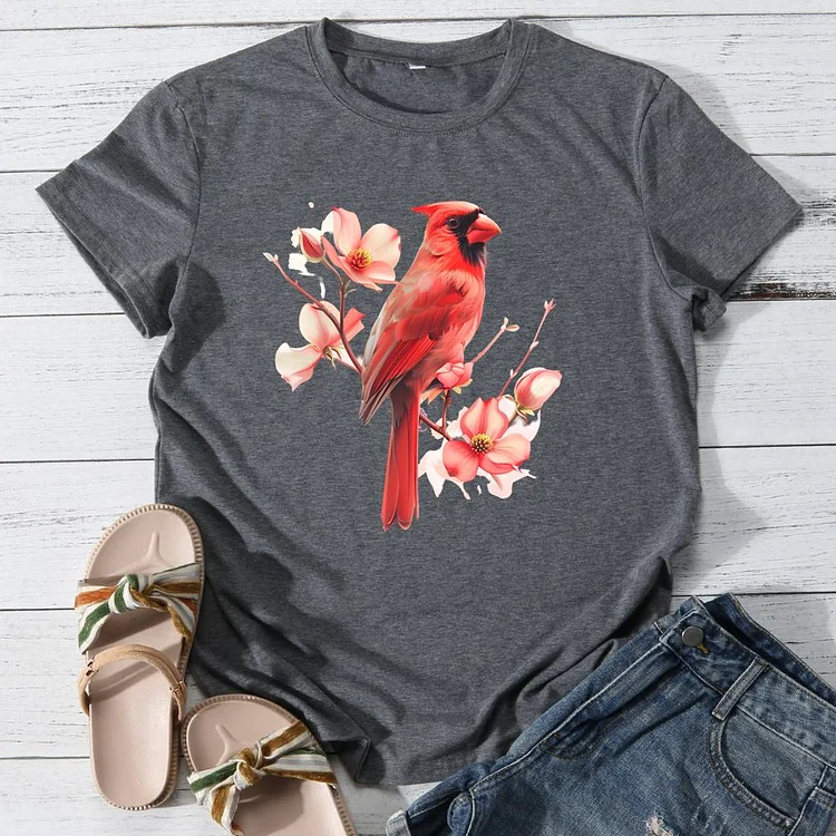 nature animal cardinal Round Neck T-shirt-0025939