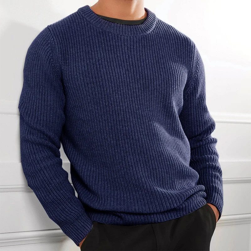 Wongn Wongn Only For The New Casual Men's Solid Color Top Sweater Knit Jumper