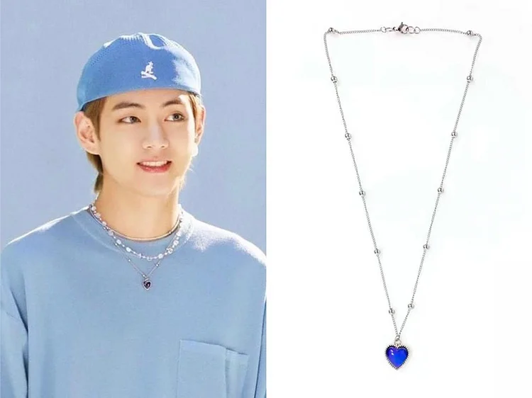 방탄소년단 Taehyung Creative Heart Necklace