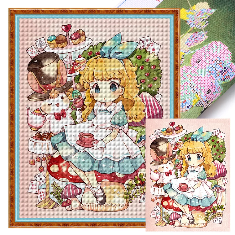 Cartoon Alice 11CT (50*65CM) Stamped Cross Stitch gbfke