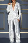 Women&lsquo;s Slim Glamorous Sequin Blazer & Pants Set