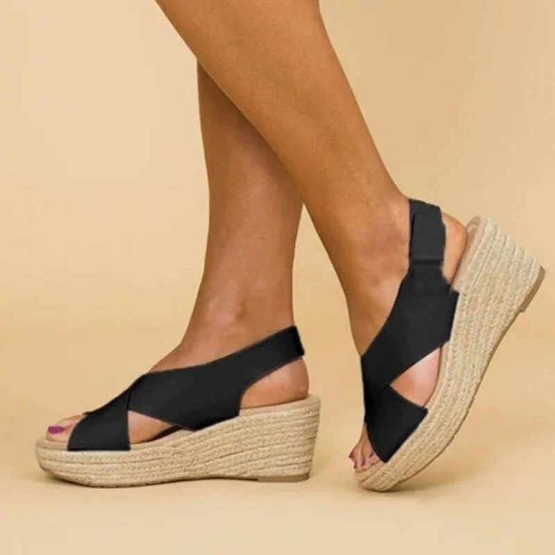 Wedges Shoes For Women 2022 New Summer Ladies Sandals Solid Plus Size Non-slip Famale Casual Footwear Woman Comfortable Shoes