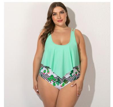 Plus Size Split Women Swimming Wading plus-Sized  Woman Swimsuit  Mixed Batch