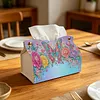 (24cm)Purple Rainbow Butterfly 24cm DIY Diamond Painting Rhinestones Decorative Tissue Box Reusable Crystal Mosaic PU Tissue Holder for Home Car Desk Decoration Craft