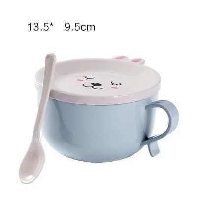 Cute Bunny Stainless Steel Double-layer Ramen Noodles Bowl Anti-scalding SP15766