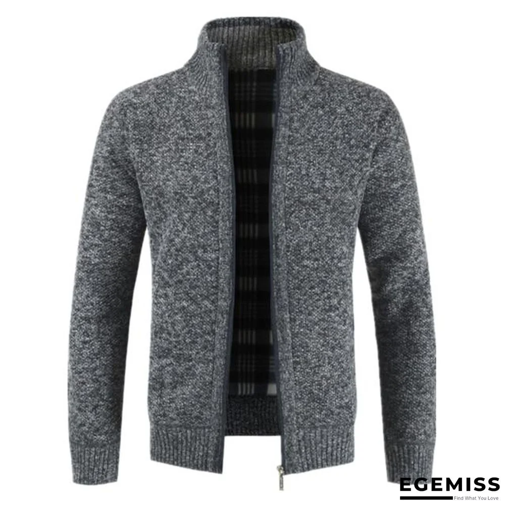 Autumn Winter New Men's Jacket Slim Fit Stand Collar Zipper Jacket Men Solid Cotton Thick Warm Jacket | EGEMISS