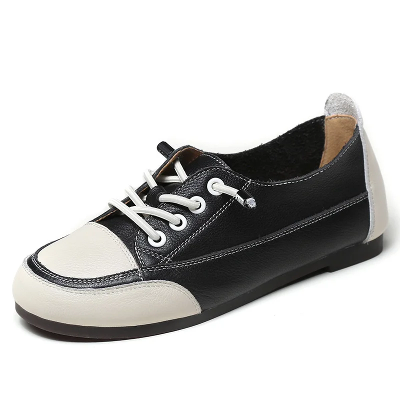 Yyvonne And Summer Soft Leather Soft Soles Women 2025 Flat Leathery Lazy Shoes Women's Shoes Casual