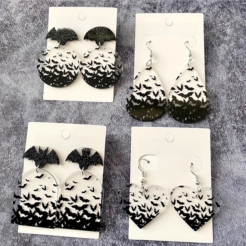 1 Pair Modern Style Streetwear Bat Arylic Drop Earrings