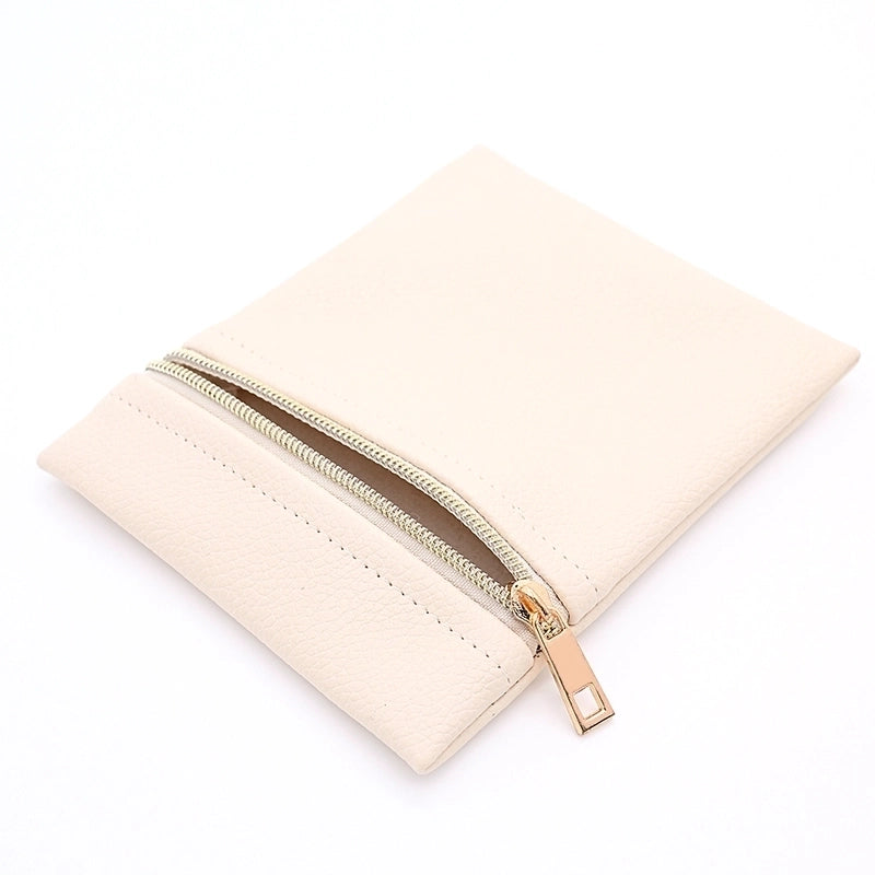 1 Pc/Package PU Leather Casual Handmade Minimalist Indoor Outdoor Daily Square Simple Solid Color Jewelry Packaging Bags