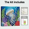 (25x25cm)DIY Jellyfish Framed Handmade Pearl Painting Art Craft Kit Living Home Decor