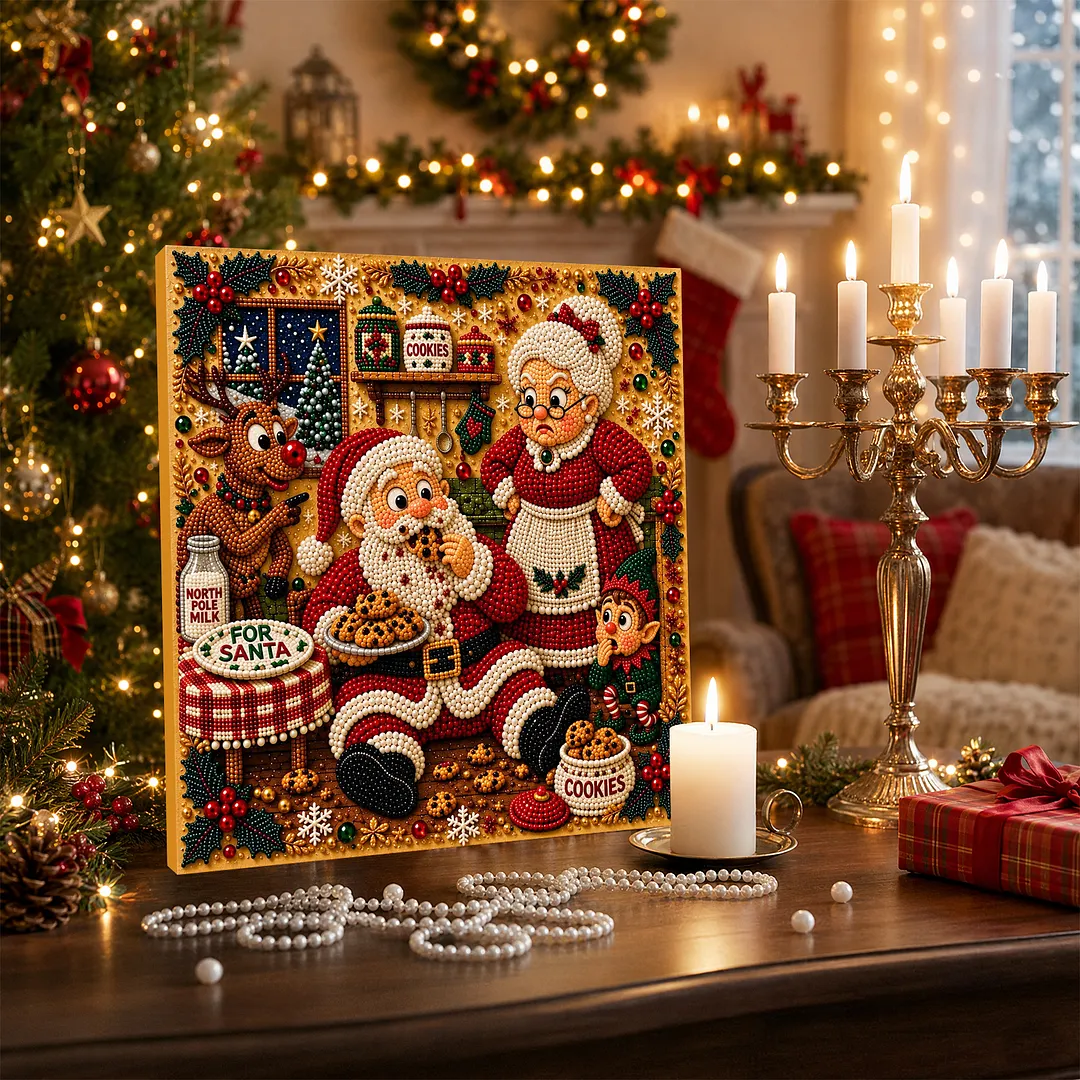 Framed Pearl Painting Kit Christmas Cookie Theme 7.87x7.87in