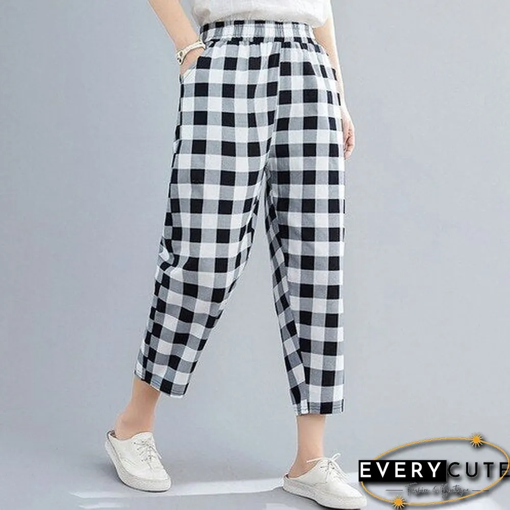 Women Vintage Summer Solid Thin Harem Pants
