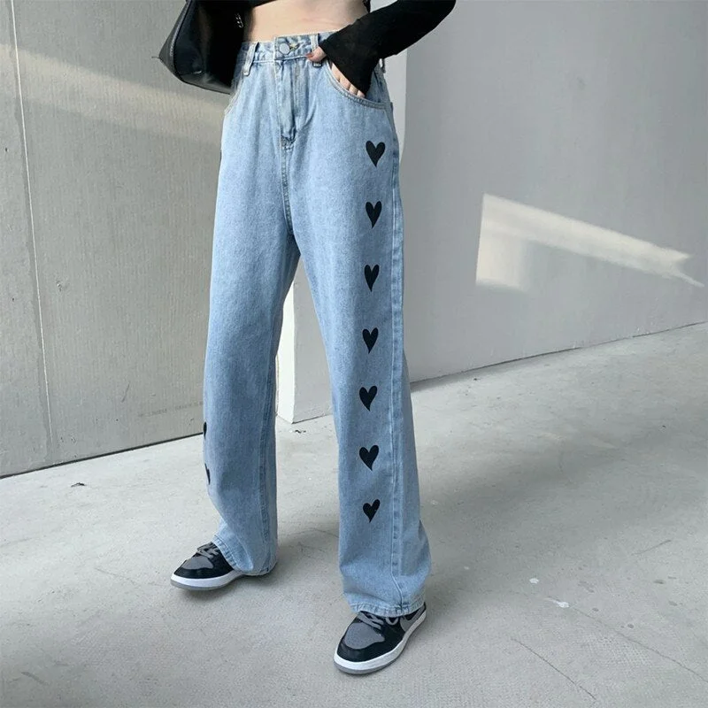 Woman Jeans High Waist Clothes Wide Leg Denim Clothing Blue Streetwear Vintage Quality 2021 Fashion Harajuku Straight Pants