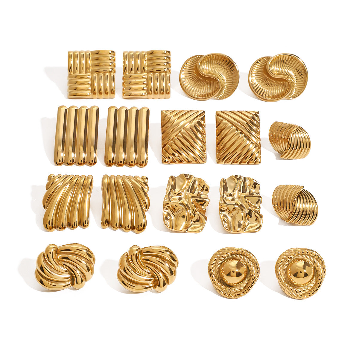 Jie Ding Stainless Steel Geometric Earrings Niche Ins Earrings Titanium Steel Earrings Earrings