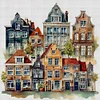 Colored Houses-18CT Stamped Cross Stitch 40*40cm/15.75*15.75in