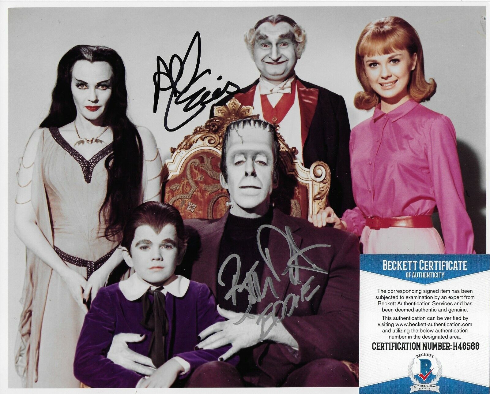 Al Lewis & Butch Patrick Munsters Original Autographed 8X10 Photo Poster painting w/Beckett COA