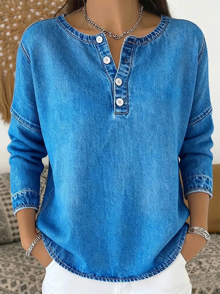 Women's Vintage Casual Denim Shirt