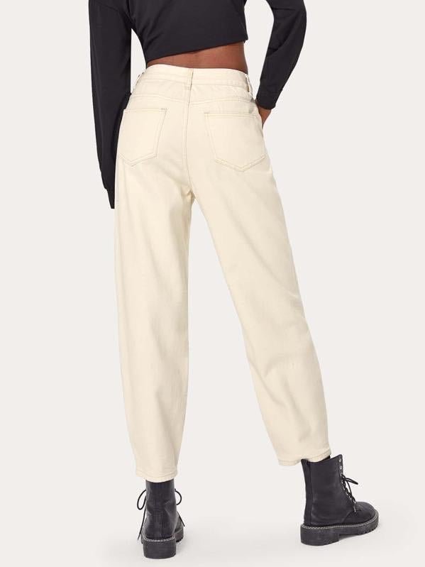 Slant Pocket Solid Jeans