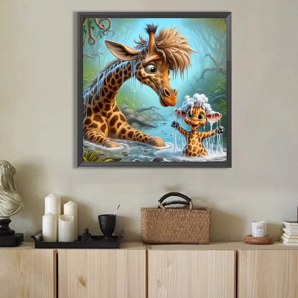 Diamond Painting - Full Round Drill - Giraffe(Canvas|40*40cm)