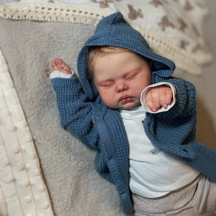  20" Reborn Lifelike Sleeping Baby Girl Laisa Cloth Body Reborn Doll with Heartbeat💖 & Sound🔊 - Reborndollsshop®-Reborndollsshop®