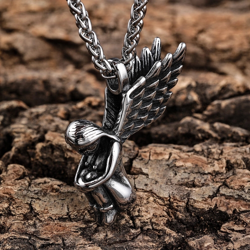 Retro Punk Angel Mask 304 Stainless Steel Carving Halloween Men’S