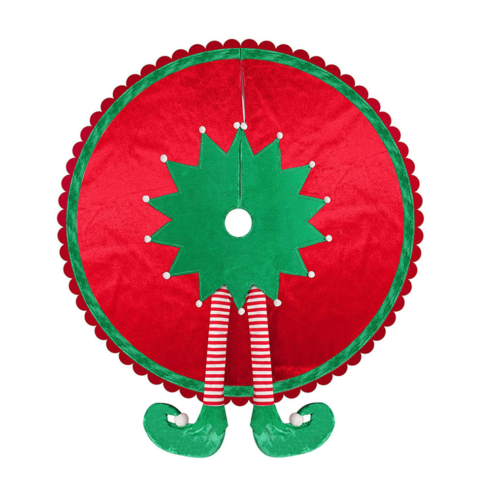 

Elf Christmas Tree Skirt Mats Candy Striped Legs Pendants Bar Ornaments, 501 Original