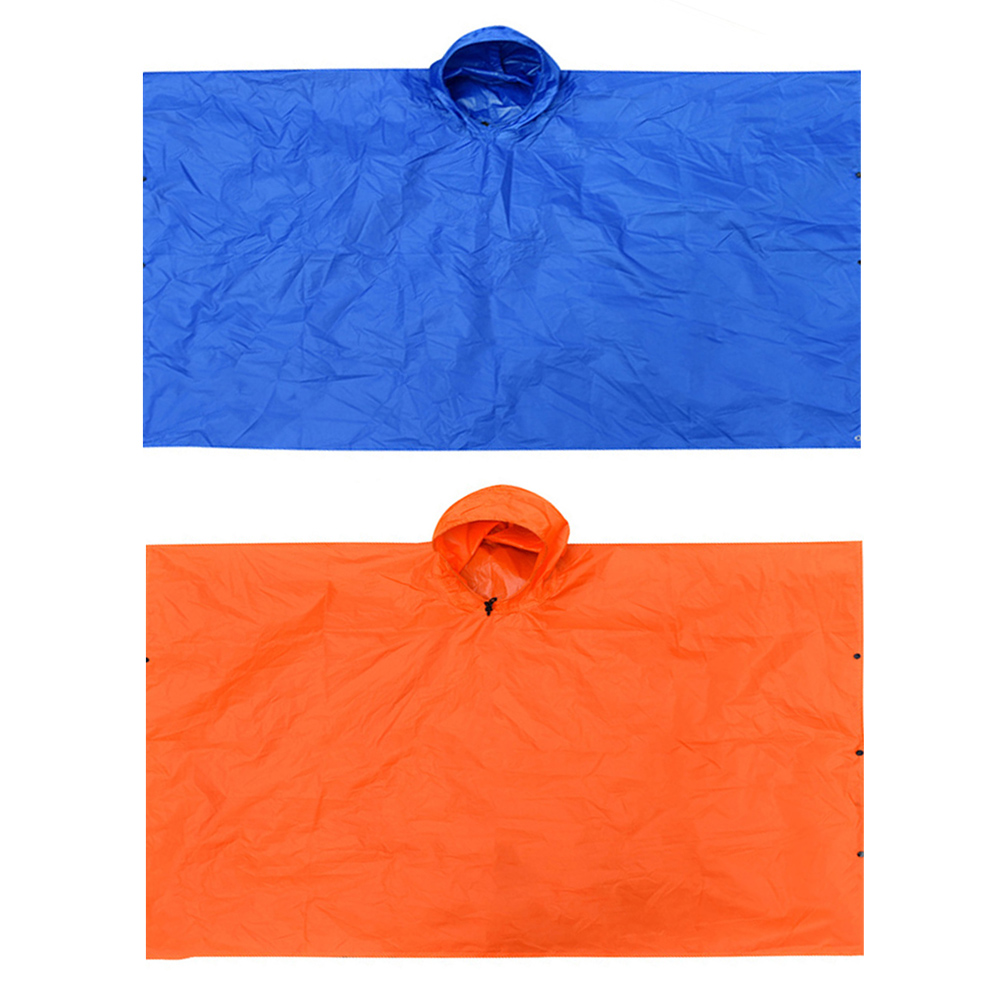 

3 in 1 Hooded Rain Poncho Waterproof Camp Fishing Raincoat Outdoor Tent Mat, Orange, 501 Original