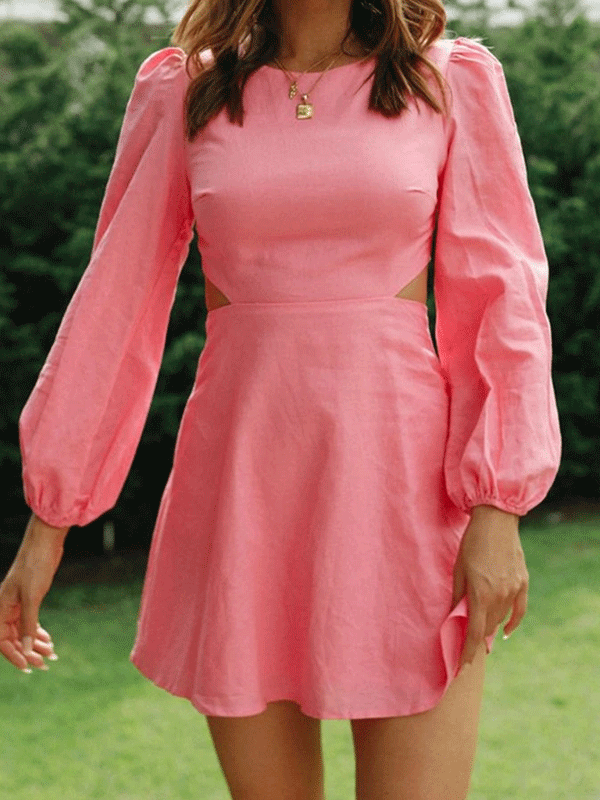 Puff sleeve mini dress