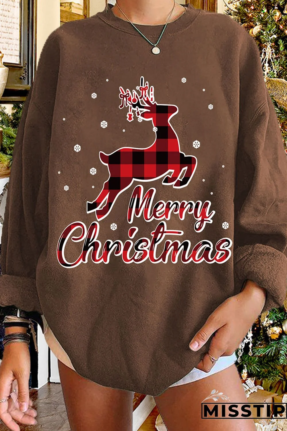 Red Casual Street Print Patchwork Tops