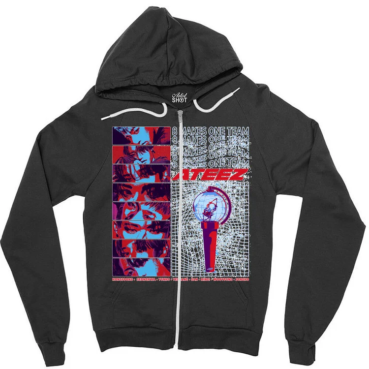 ATEEZ Lightstick Printed Zip-Up Hoodie officialateezshop