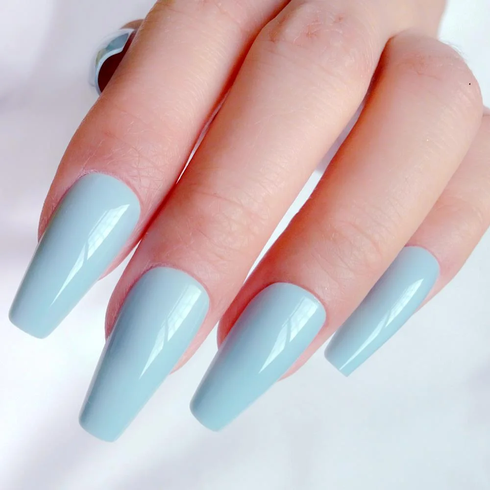 24Pcs Long Ballerina Coffin False Nails For Design Glossy Natural Pink Artificial Nails DIY Full Cover Finger Tips Manicure Tool-Nail Inspo