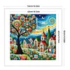 Glass Painting Colorful House-11CT Stamped Cross Stitch 50*50cm/19.69*19.69in tapestrymarket