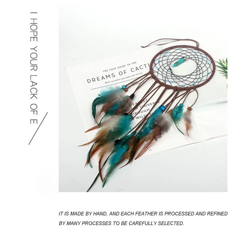 Handmade Dream Catcher LED Light Feathers Wall Hanging Dreamcatcher Decor