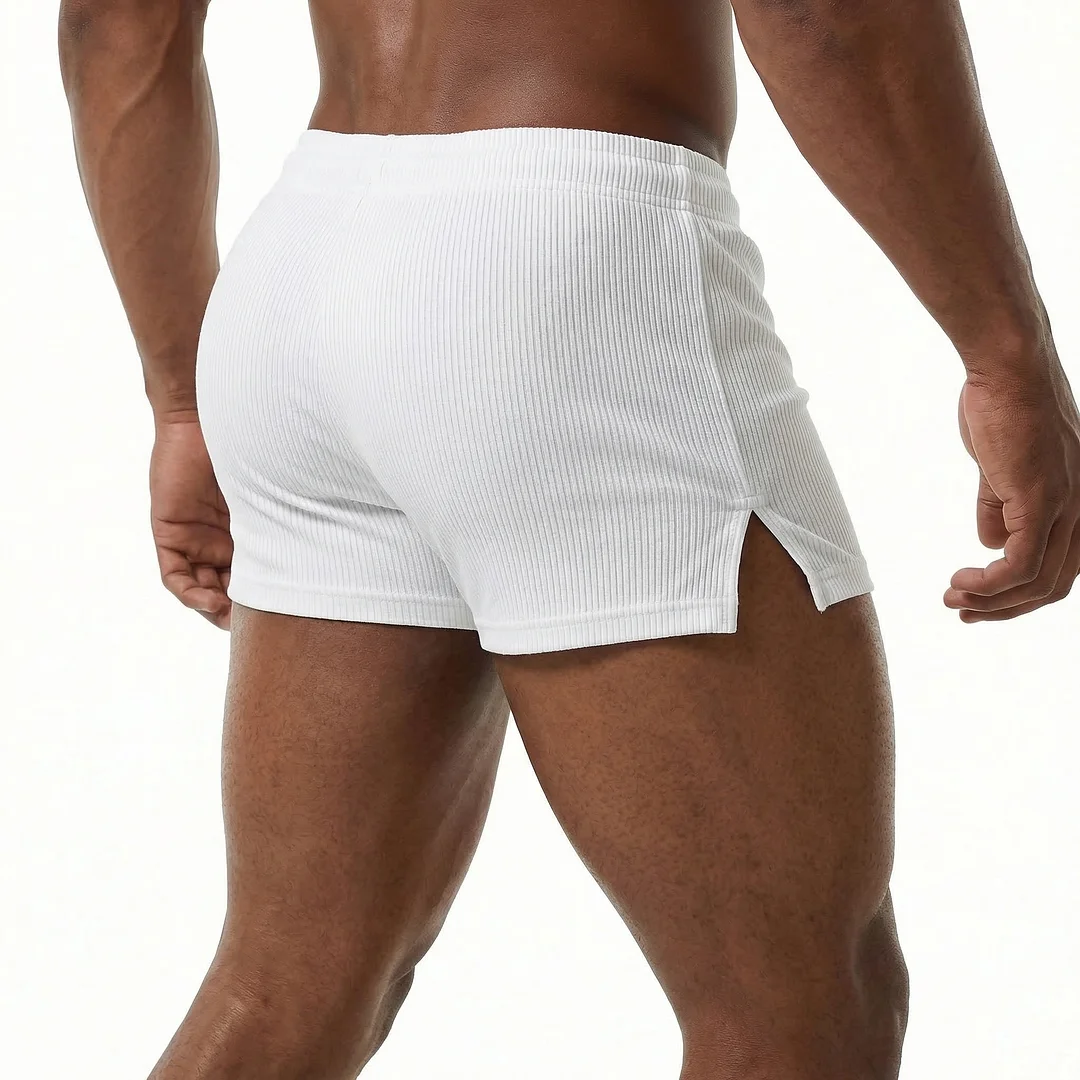 Men's Basic Casual Shorts, Home Casual Vertical Striped Stretch Ribbed Shorts, Sexy Shorts-INSPIREUSE