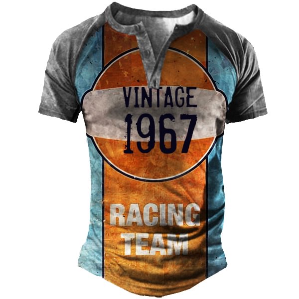 Vintage 1967 Racing Team Men's Tactical Henry T-Shirt-Compassnice®